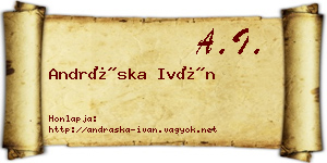 Andráska Iván névjegykártya